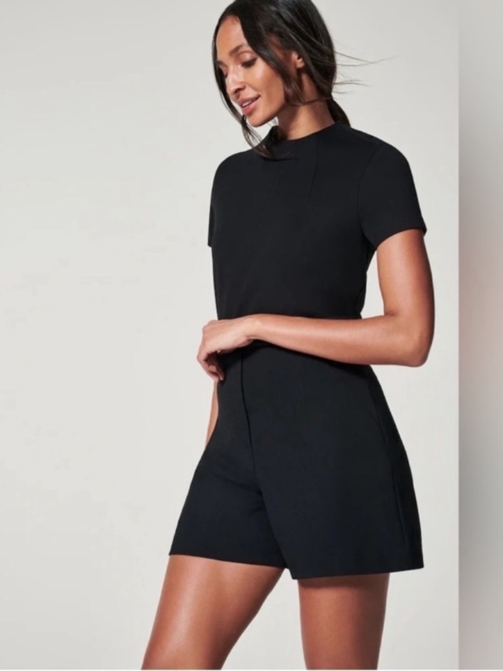 Spanx The Perfect A Line Shorts Black Stretch Womens Large